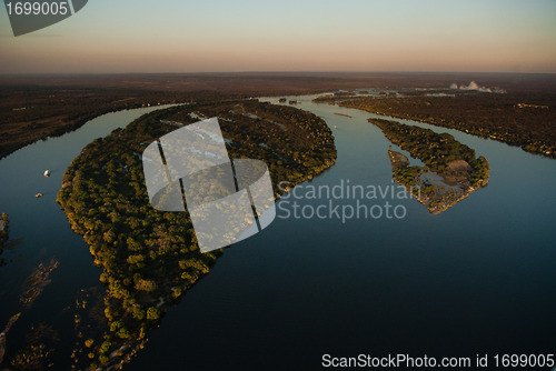 Image of Zambezi river from the air