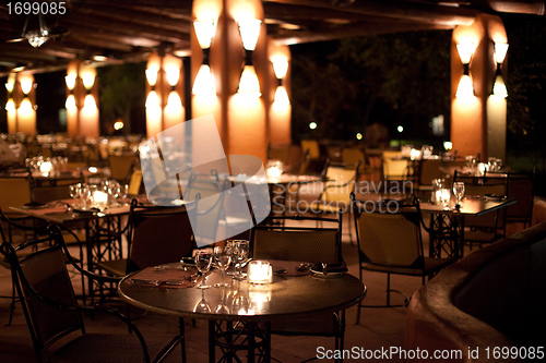 Image of Dinner tables at restaurant