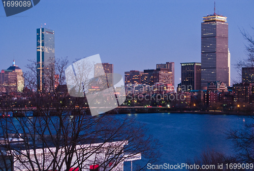 Image of Back Bay and Charles River Dusk