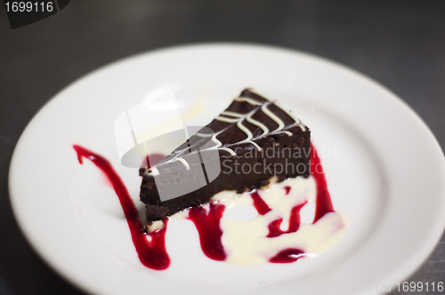 Image of Chocolate cake mid focus