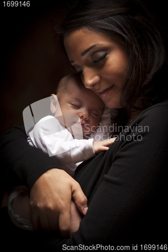 Image of Attractive Ethnic Woman with Her Newborn Baby