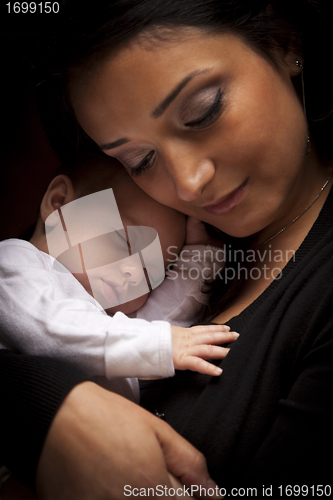 Image of Attractive Ethnic Woman with Her Newborn Baby