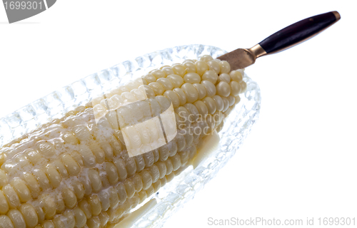 Image of Cooked sweetcorn in glass dish