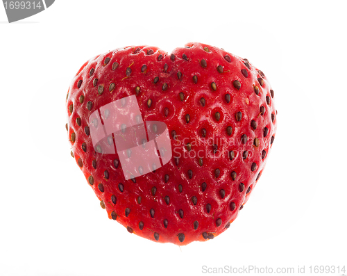 Image of Fresh sliced strawberry in heart shape