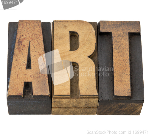 Image of art word in wood type