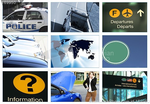 Image of collage transportation theme