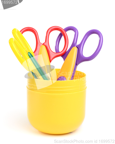 Image of Some scissors in container