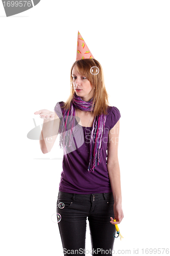 Image of Girl with soap bubbles