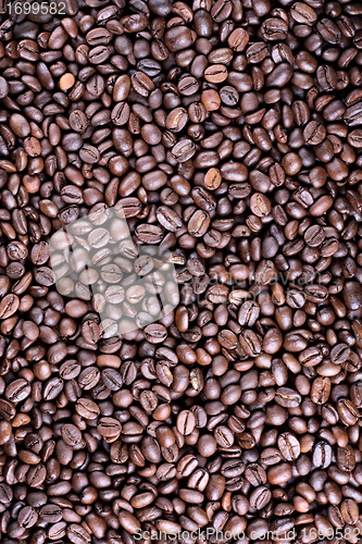 Image of Background full of roasted coffee beand