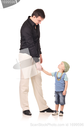Image of Handshake of man and boy