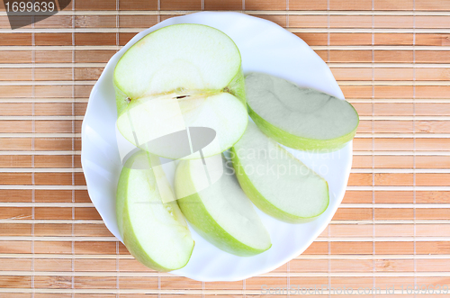 Image of Apple pieces on the plate