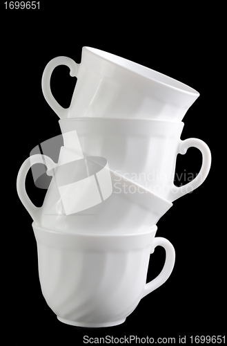 Image of Pile of white shiny cups