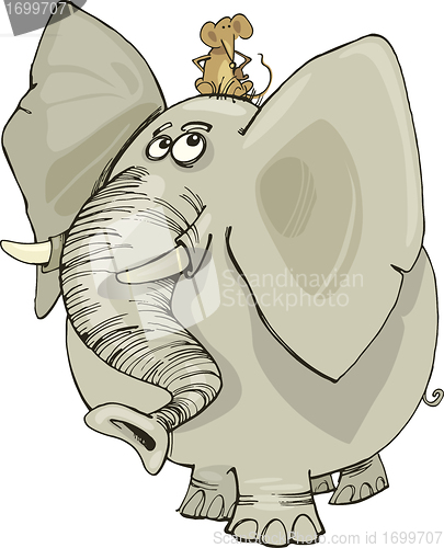 Image of elephant with mouse