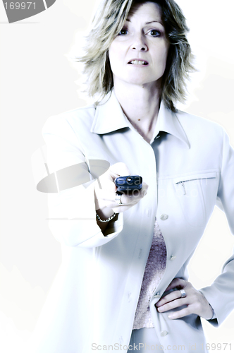 Image of woman holding remote