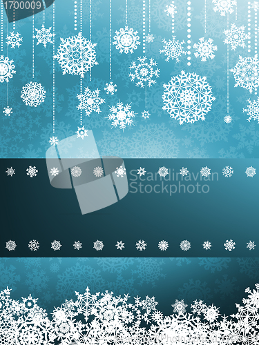 Image of Blue background with snowflakes. EPS 8