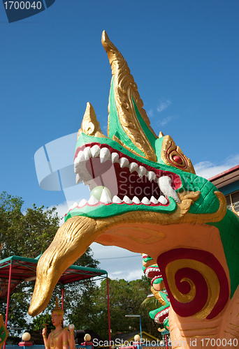 Image of dragon statue in budhist temple