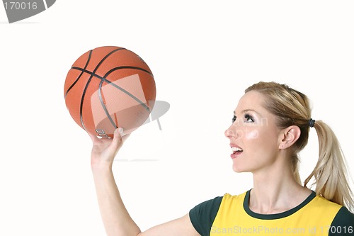 Image of Girl shooting hoops