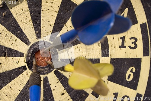 Image of Dartboard – Front View on Bulls Eye