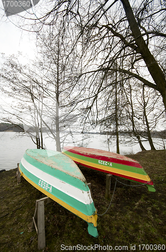 Image of Colorful row boats