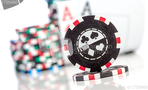 Image of chips and two aces