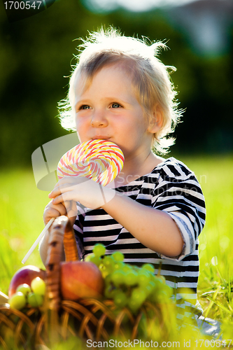 Image of little boy with a sweet