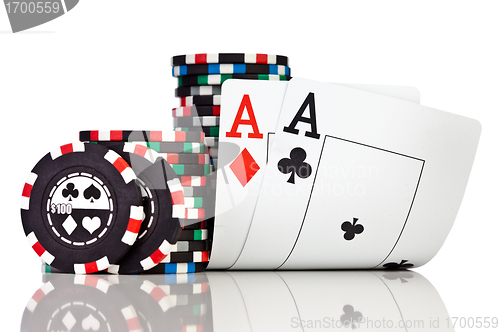 Image of chips and two aces