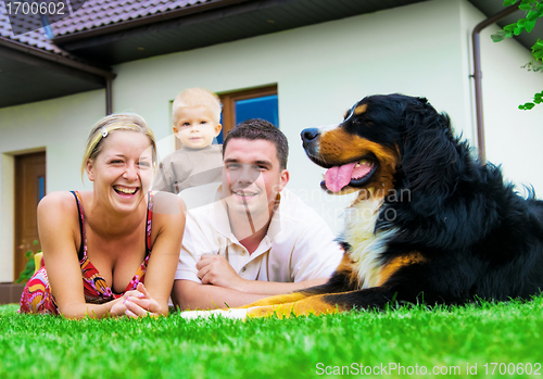 Image of Happy family and house