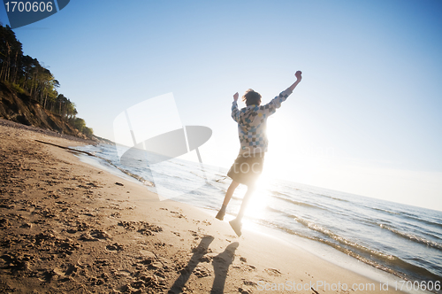 Image of Happiness in the beach scenery