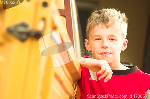 Image of Boy and truck