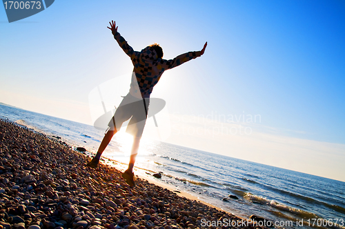 Image of Happiness in the beach scenery