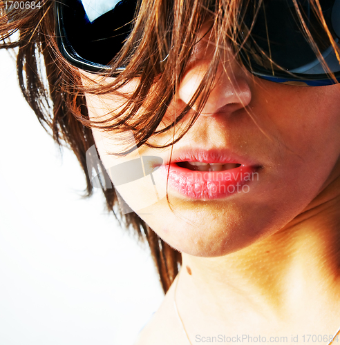 Image of Portrait of a beautiful girl in sunlight