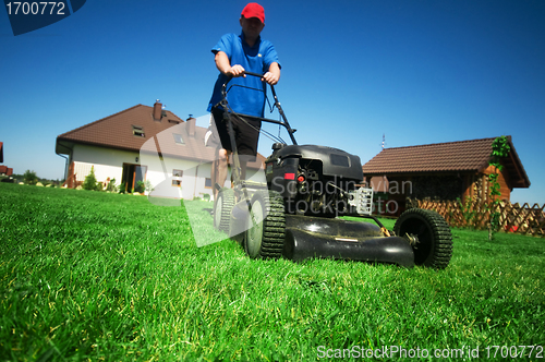 Image of Mowing the lawn