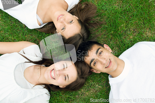 Image of Young happy friends