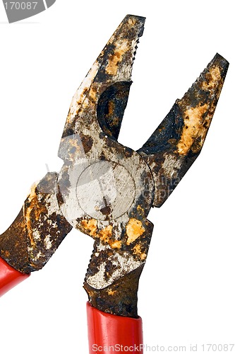 Image of Corroded Pliers w/ Path (Close View)