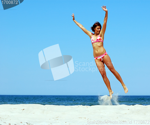 Image of Atrractive young woman showing happiness