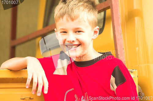 Image of Boy and truck