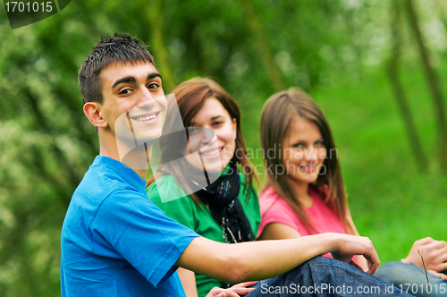 Image of Young happy friends