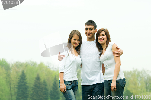 Image of Young happy friends