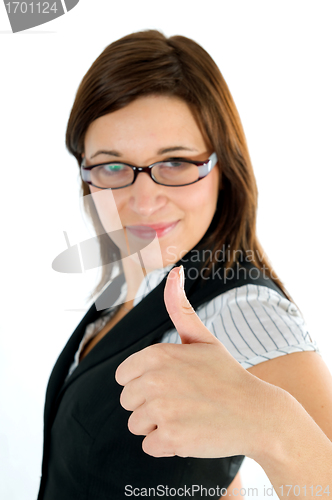 Image of Successful businesswoman isolated on white