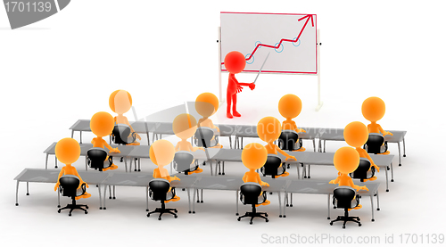 Image of Gold 3d men on a lecture, business meeting etc.