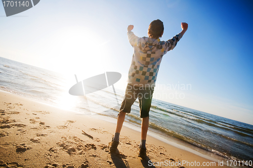 Image of Happiness in the beach scenery