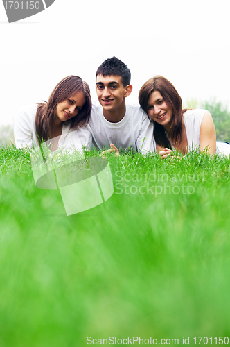Image of Young happy friends