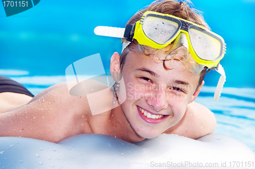 Image of Happy boy in a pool