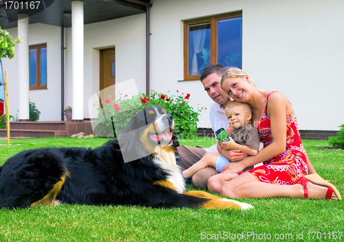 Image of Happy family and house