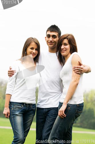 Image of Young happy friends