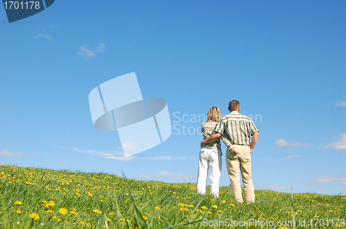 Image of Couple in love on meadow