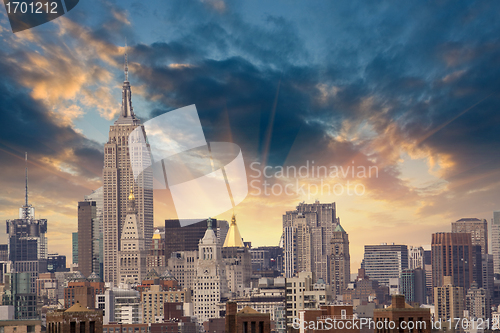 Image of Sunset above New York City Skyscrapers