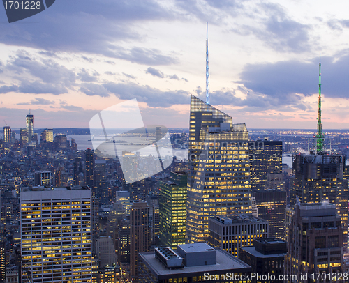 Image of Tall Skyscrapers with Sky on Background