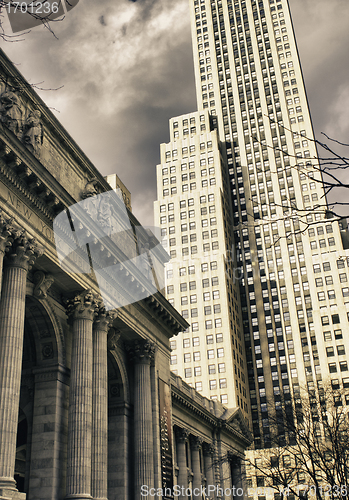 Image of Urban Skyscrapers in Manhattan, New York City