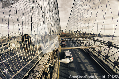 Image of Structure Detail of Brooklyn Bridge in New York City